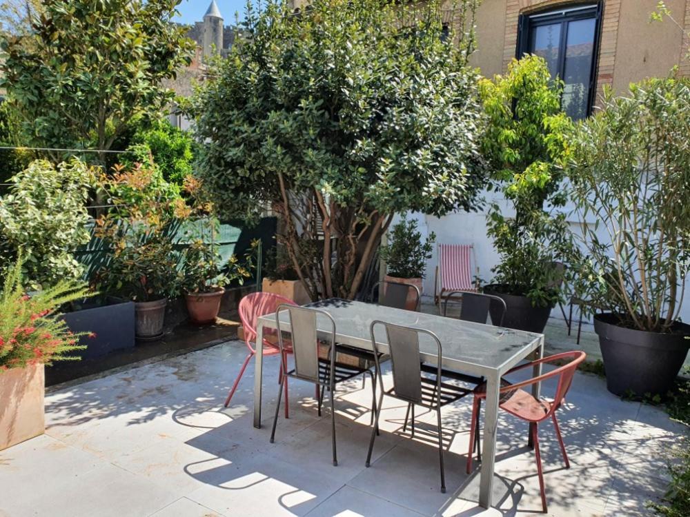 Maison avec jardin au pied de la cité médiévale Carcasona Exterior foto